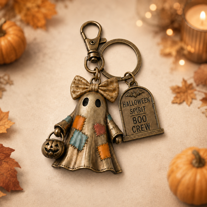 Halloween Ghost Squad Keychain - Cute Spooky Ghost Charm For Keys, Bags & Backpacks