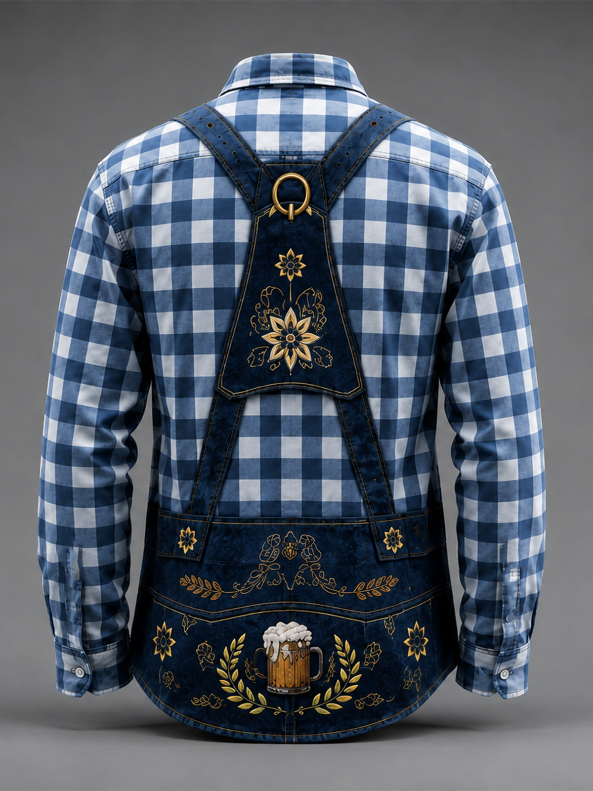 Moisture-Wicking Oktoberfest Style Chest Pocket Long-Sleeve Casual Shirt