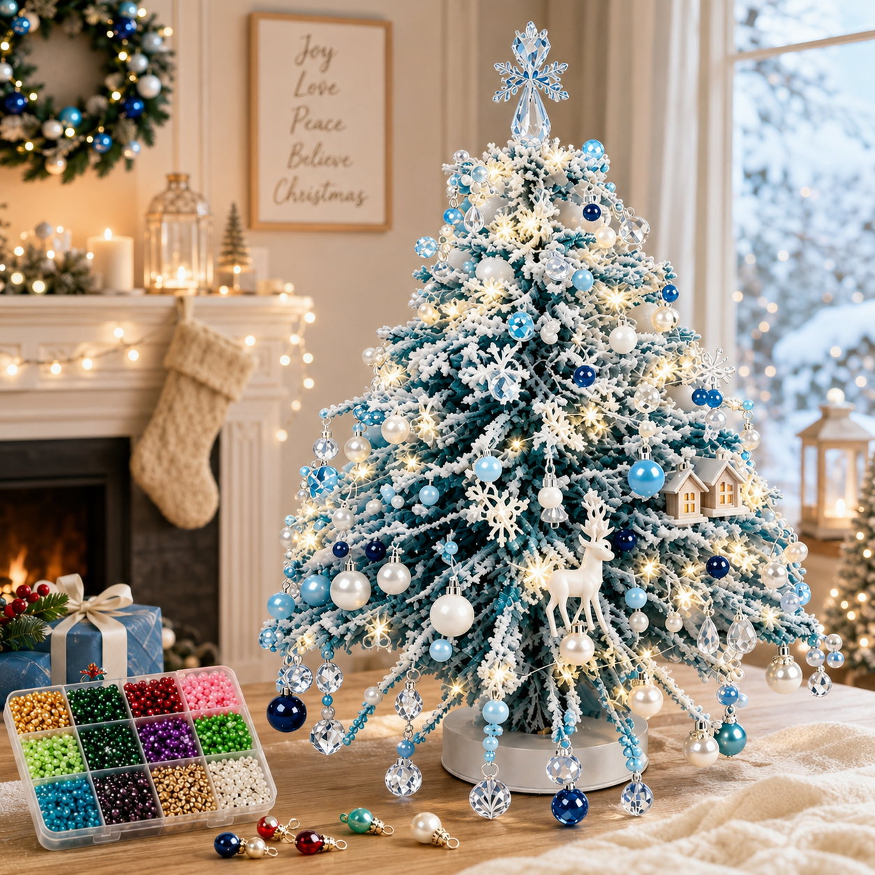 🎄✨ DIY Beaded Christmas Tree Kit – 🎅Create Your Own Sparkling Holiday Decoration