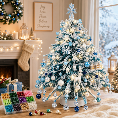 🎄✨ DIY Beaded Christmas Tree Kit – 🎅Create Your Own Sparkling Holiday Decoration