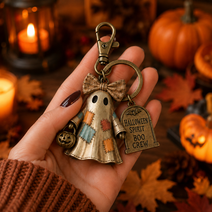 Halloween Ghost Squad Keychain - Cute Spooky Ghost Charm For Keys, Bags & Backpacks
