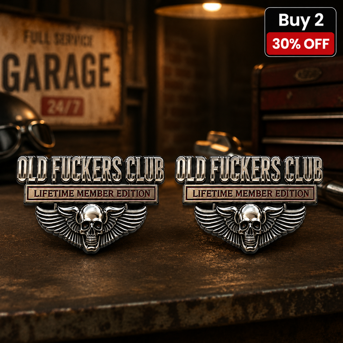 Old F*CKERS Club Metal Car Emblem