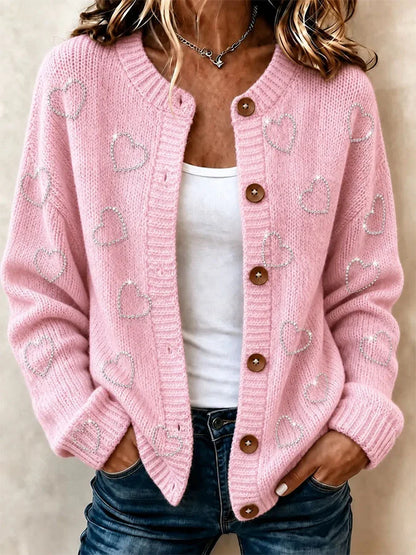 Women's Casual Printed Knit Cardigan