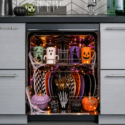 Halloween-Themed Dishwasher Decal—Kitchen Decor for a Spooky Atmosphere
