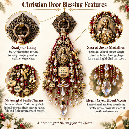 ✝️💙 Christian Door Blessing – Jesus & Virgin Mary Keepsake for Faith, Peace & Home