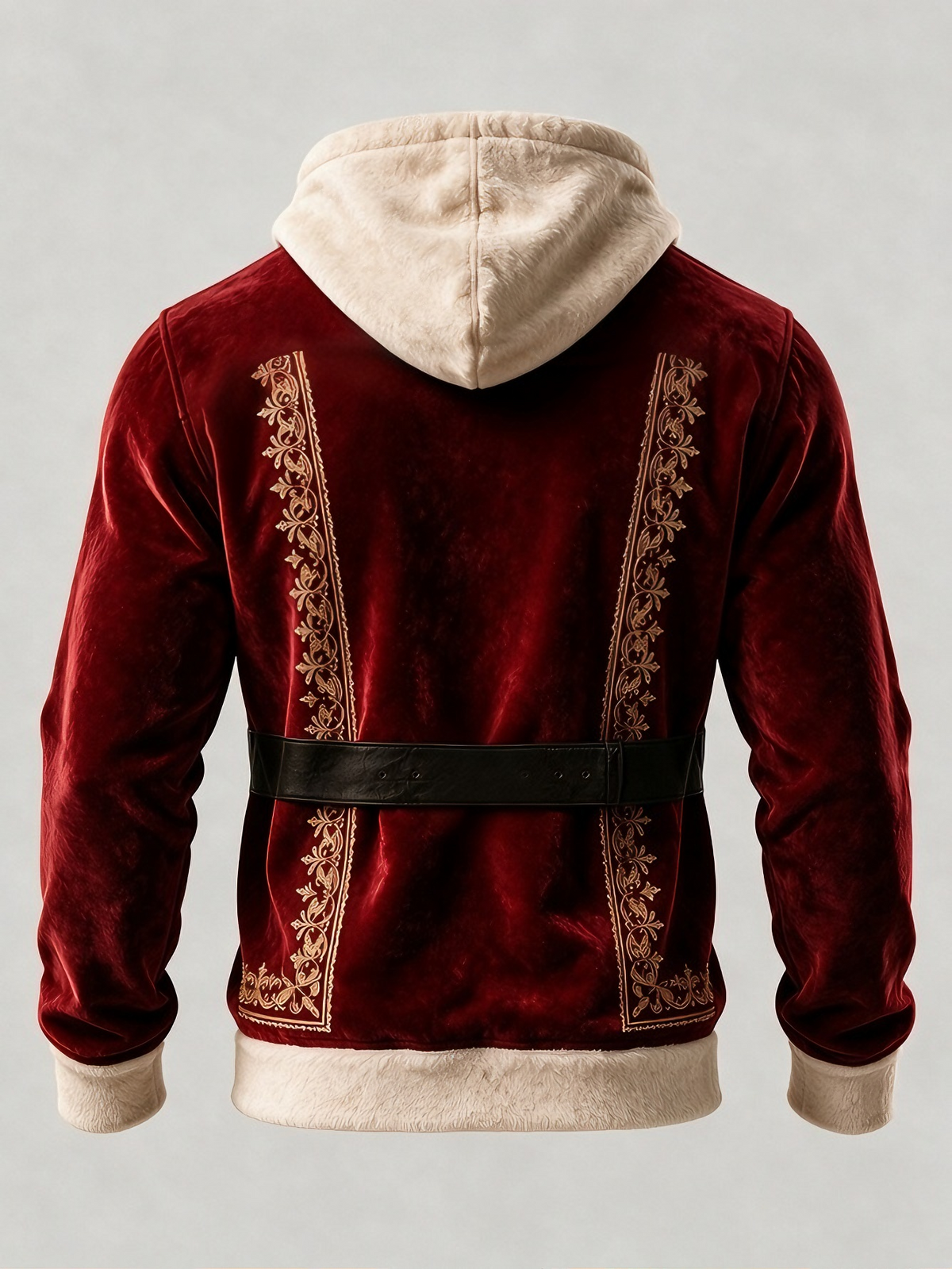Christmas Vintage Santa Claus Suit Look Kangaroo-Pocket Hoodie Sweatshirt