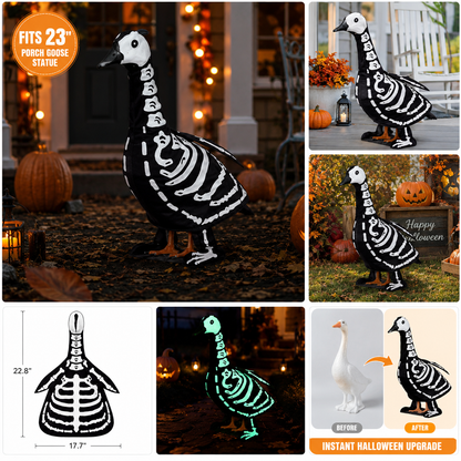 Halloween Porch Goose Outfit - Spooky Outdoor Yard Decor For Front Porch & Garden