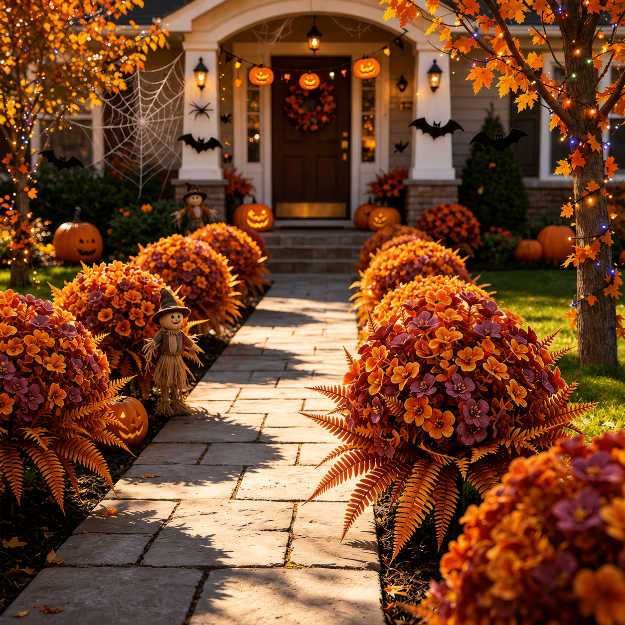 Reusable Artificial Fall Flower Ground Stakes – UV-Resistant Outdoor Garden & Porch Decor